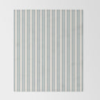 Classic Double Stripe Pattern in Cream and Light Blue-Gray Throw Blanket Gallery Image 2