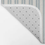 Classic Double Stripe Pattern in Cream and Light Blue-Gray Bath Mat Gallery Image 2
