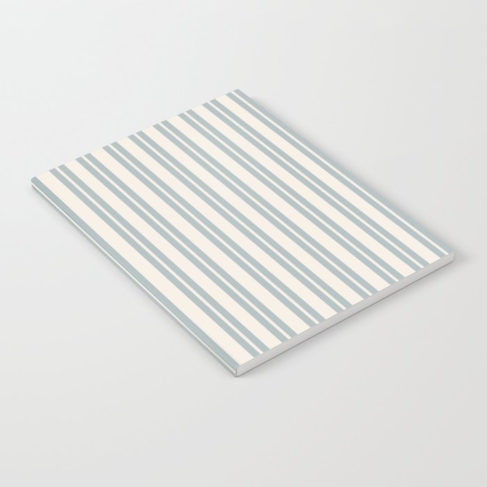 Classic Double Stripe Pattern in Cream and Light Blue-Gray Notebook Gallery Image 2