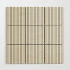 Classic Double Stripe Pattern in Cream and Light Blue-Gray Wood Wall Art Gallery Image 1