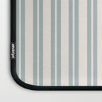 Classic Double Stripe Pattern in Cream and Light Blue-Gray Laptop Sleeve Gallery Image 3