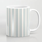 Classic Double Stripe Pattern in Cream and Light Blue-Gray Coffee Mug Gallery Image 1
