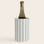 Classic Double Stripe Pattern in Cream and Light Blue-Gray Wine Chiller Gallery Image 2