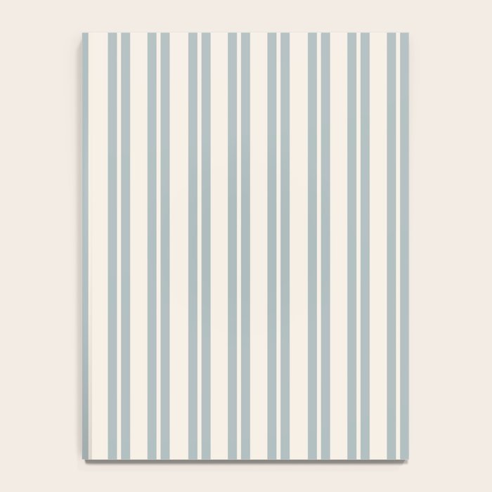 Classic Double Stripe Pattern in Cream and Light Blue-Gray Notebook Gallery Image 4