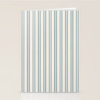 Classic Double Stripe Pattern in Cream and Light Blue-Gray Stationery Card Gallery Image 2
