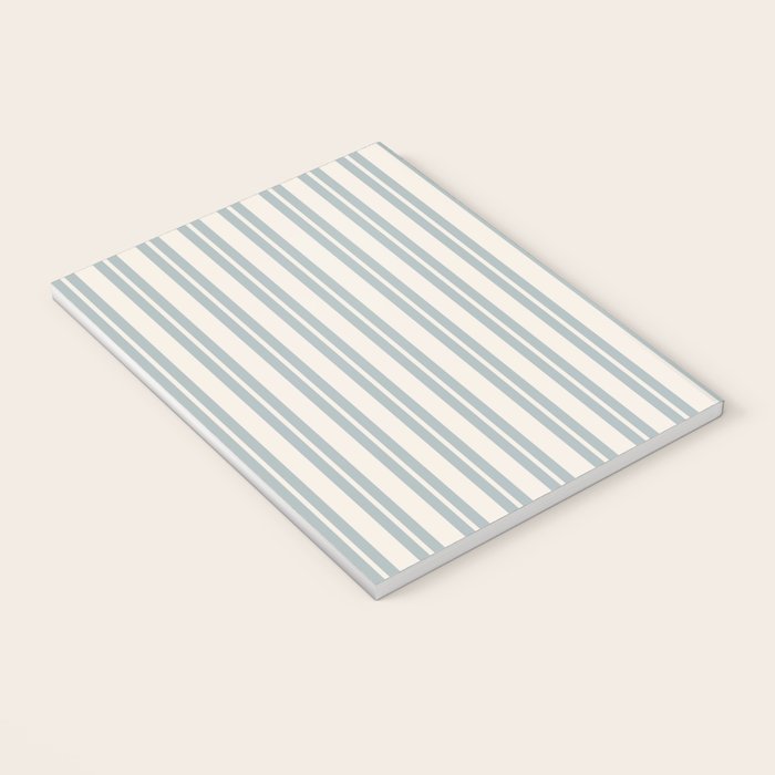 Classic Double Stripe Pattern in Cream and Light Blue-Gray Notebook Gallery Image 3