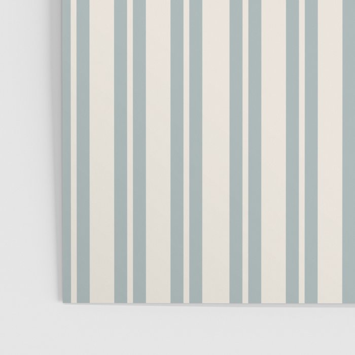 Classic Double Stripe Pattern in Cream and Light Blue-Gray Poster Gallery Image 3