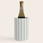 Classic Double Stripe Pattern in Cream and Light Blue-Gray Wine Chiller Gallery Image 1