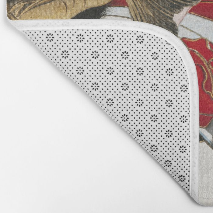 Man And Fish Japanese Woodblock Print Bath Mat Gallery Image 2