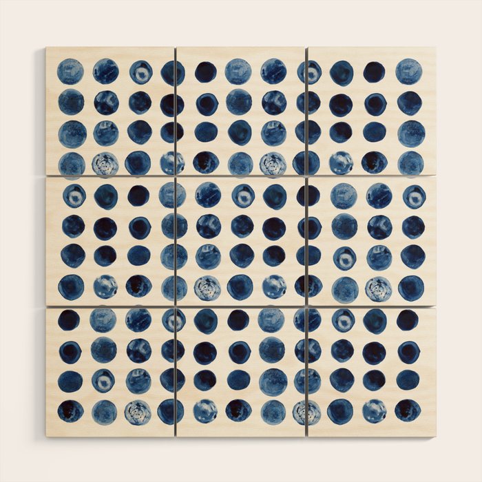 Blueberries | Watercolour Pattern Wood Wall Art Gallery Image 1
