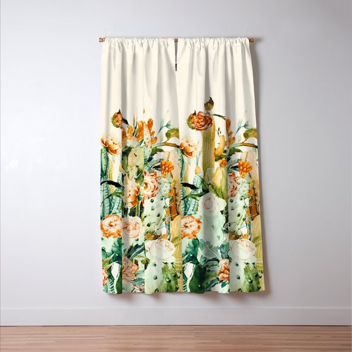 Succulent flowered cactus Window Curtain Gallery Image 3