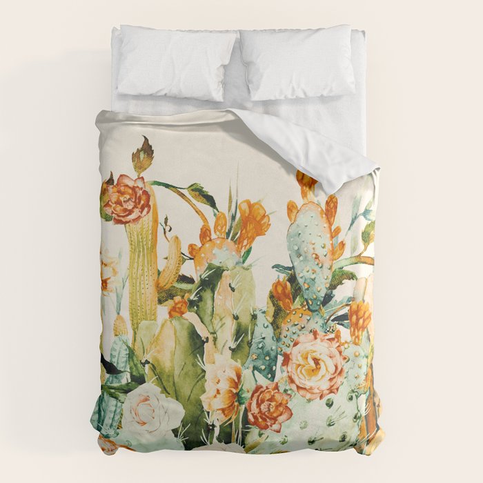 Succulent flowered cactus Duvet Cover Gallery Image 6