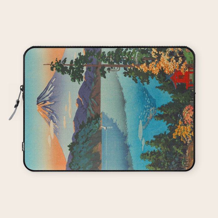 Tsuchiya Koitsu Vintage Japanese Woodblock Print Fall Autumn Mount Fuji Laptop Sleeve Gallery Image 1