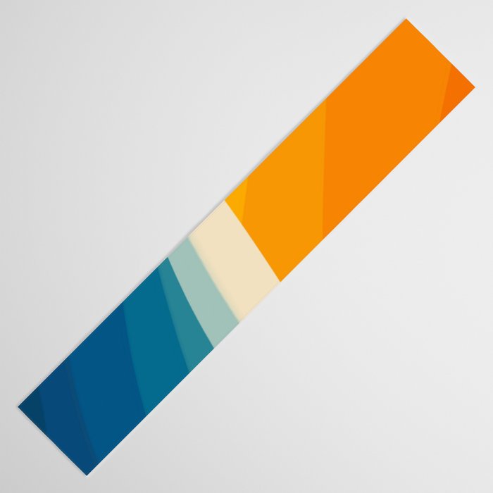 Abstract colorful landscape with wavy sea and sun Table Runner Gallery Image 3
