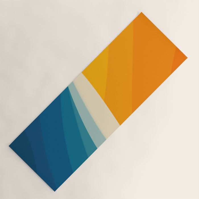Abstract colorful landscape with wavy sea and sun Yoga Mat Gallery Image 1