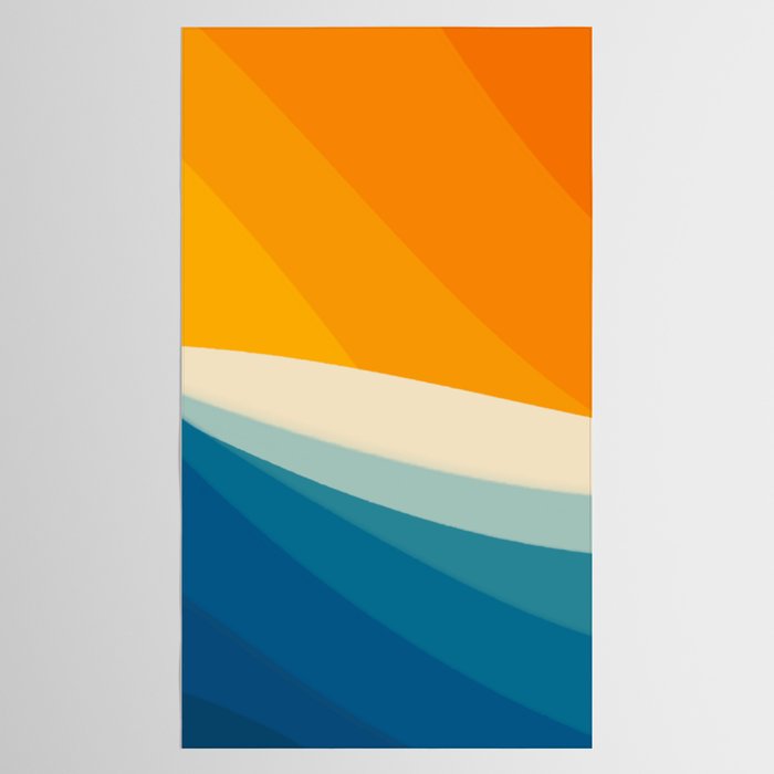 Abstract colorful landscape with wavy sea and sun Tablecloth Gallery Image 2