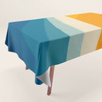 Abstract colorful landscape with wavy sea and sun Tablecloth Gallery Image 1