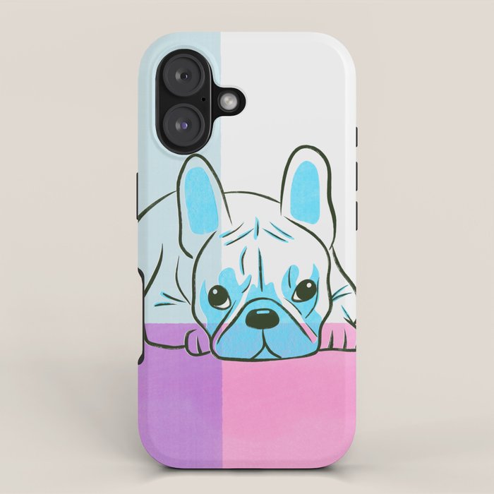Adorable French Bulldog Puppy Artwork iPhone Case Gallery Image 1