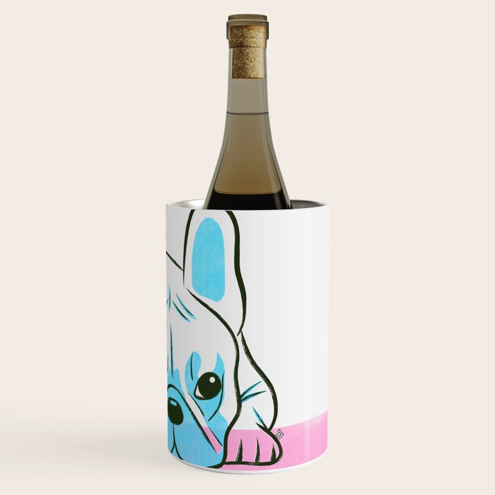 Adorable French Bulldog Puppy Artwork Wine Chiller Gallery Image 3