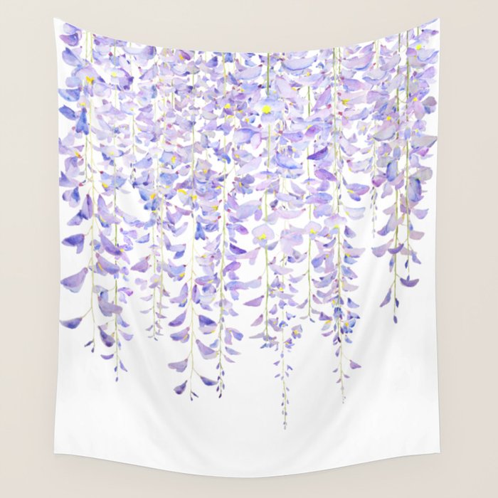 purple wisteria in bloom 2021 Wall Tapestry Gallery Image 4