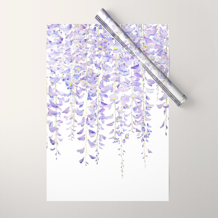 purple wisteria in bloom 2021 Wrapping Paper Gallery Image 1
