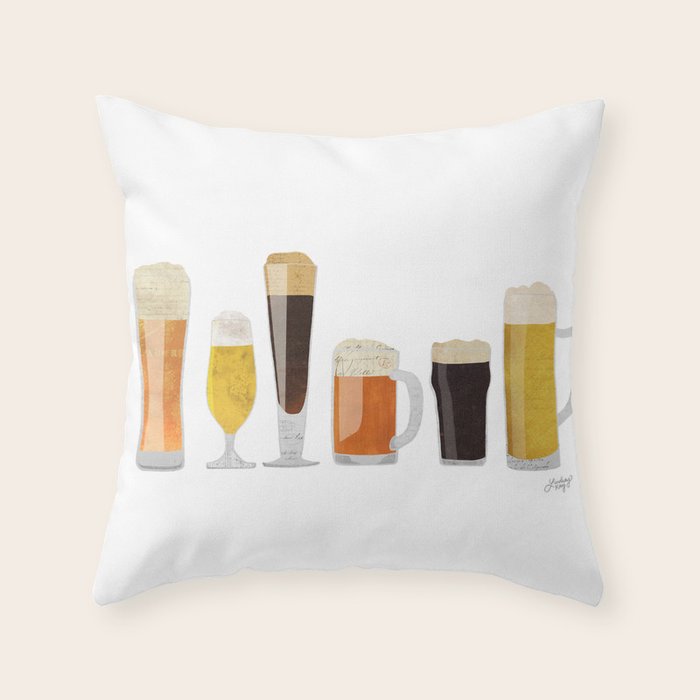 Beer Mugs Throw Pillow Gallery Image 6
