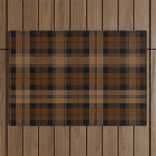 Black Brown Tartan Plaid Scottish Pattern Outdoor Rug Gallery Image 1