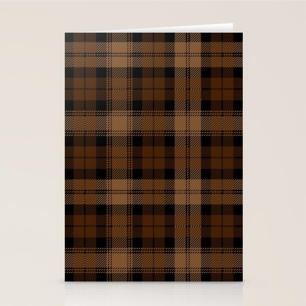 Black Brown Tartan Plaid Scottish Pattern Stationery Card Gallery Image 1