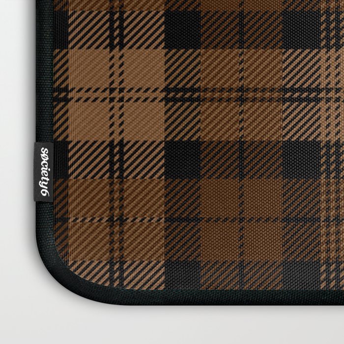 Black Brown Tartan Plaid Scottish Pattern Laptop Sleeve Gallery Image 3