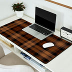Black Brown Tartan Plaid Scottish Pattern Desk Mat Gallery Image 2