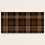 Black Brown Tartan Plaid Scottish Pattern Desk Mat Gallery Image 3