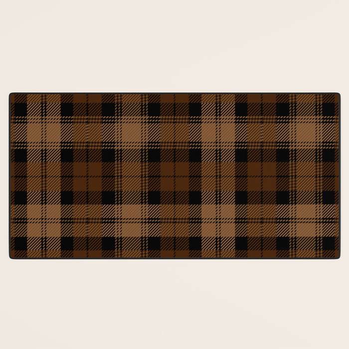 Black Brown Tartan Plaid Scottish Pattern Desk Mat Gallery Image 3