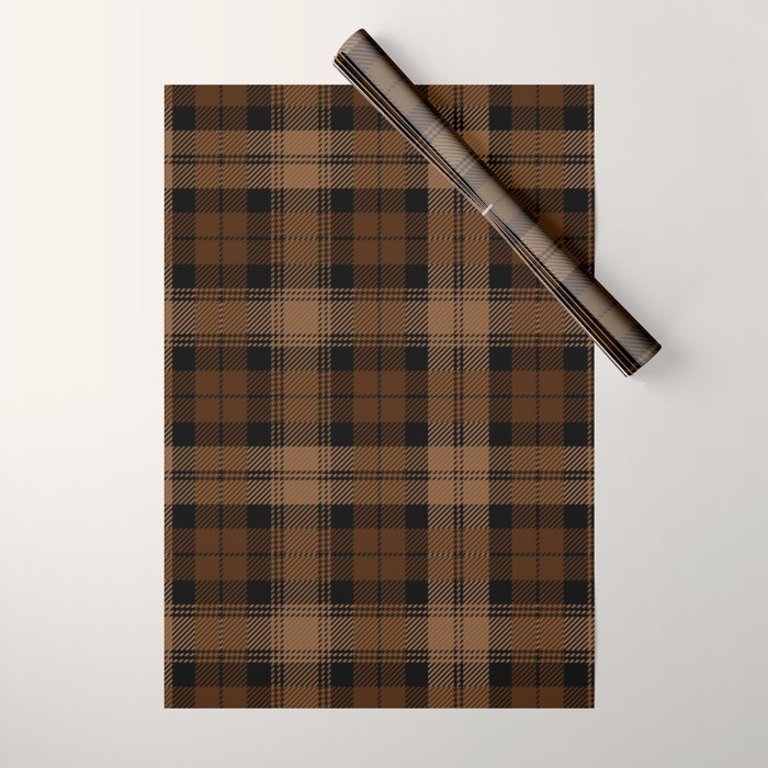 Black Brown Tartan Plaid Scottish Pattern Wrapping Paper Gallery Image 1