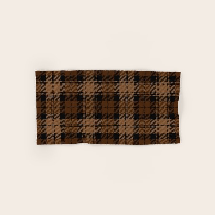 Black Brown Tartan Plaid Scottish Pattern Bath Towel Gallery Image 1