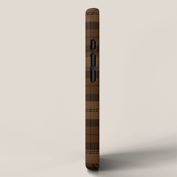 Black Brown Tartan Plaid Scottish Pattern iPhone Case Gallery Image 2