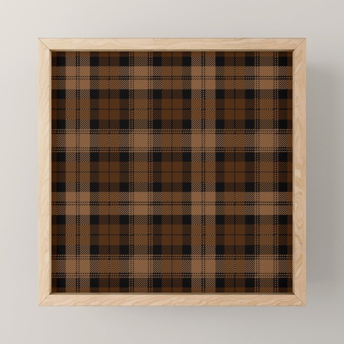 Black Brown Tartan Plaid Scottish Pattern Mini Art Print Gallery Image 1