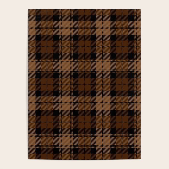 Black Brown Tartan Plaid Scottish Pattern Poster Gallery Image 4