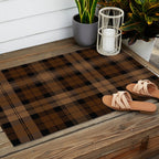 Black Brown Tartan Plaid Scottish Pattern Outdoor Rug Gallery Image 2