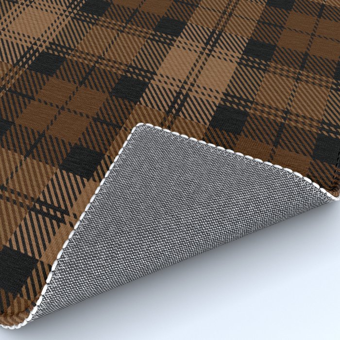 Black Brown Tartan Plaid Scottish Pattern Rug Gallery Image 4