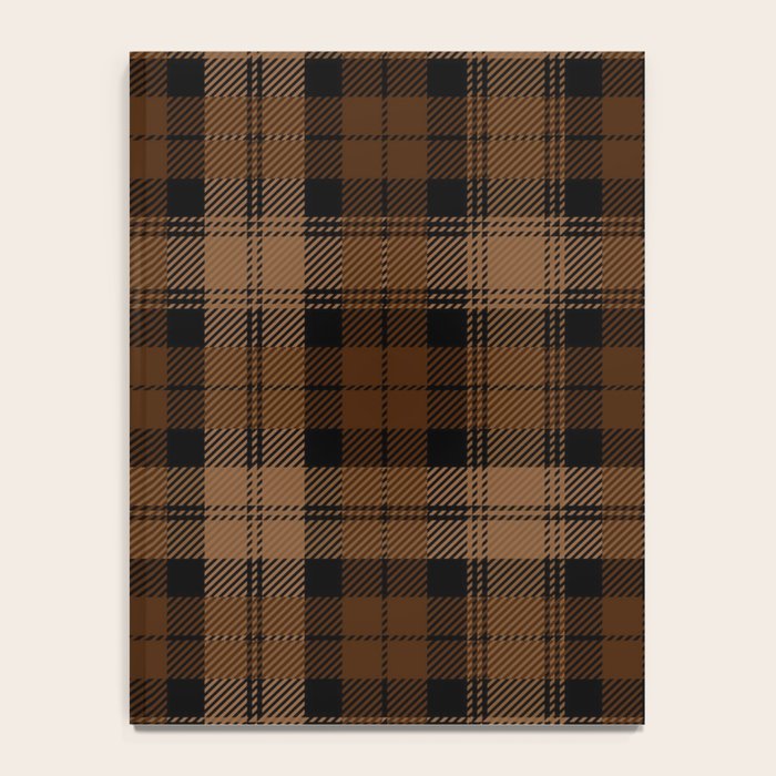 Black Brown Tartan Plaid Scottish Pattern Notebook Gallery Image 4