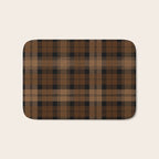 Black Brown Tartan Plaid Scottish Pattern Bath Mat Gallery Image 1