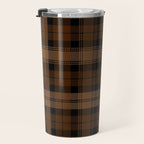 Black Brown Tartan Plaid Scottish Pattern Travel Mug Gallery Image 3