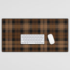 Black Brown Tartan Plaid Scottish Pattern Desk Mat Gallery Image 1