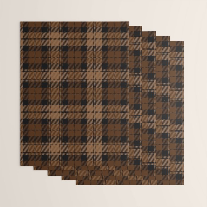 Black Brown Tartan Plaid Scottish Pattern Wrapping Paper Gallery Image 3