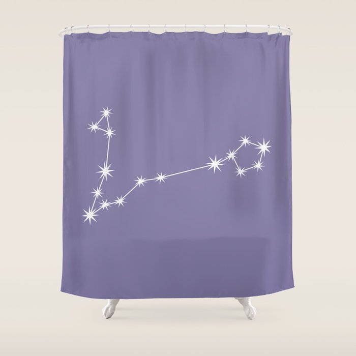 Pisces Zodiac Star Constellation Line Art Lavender Purple Shower Curtain Gallery Image 1