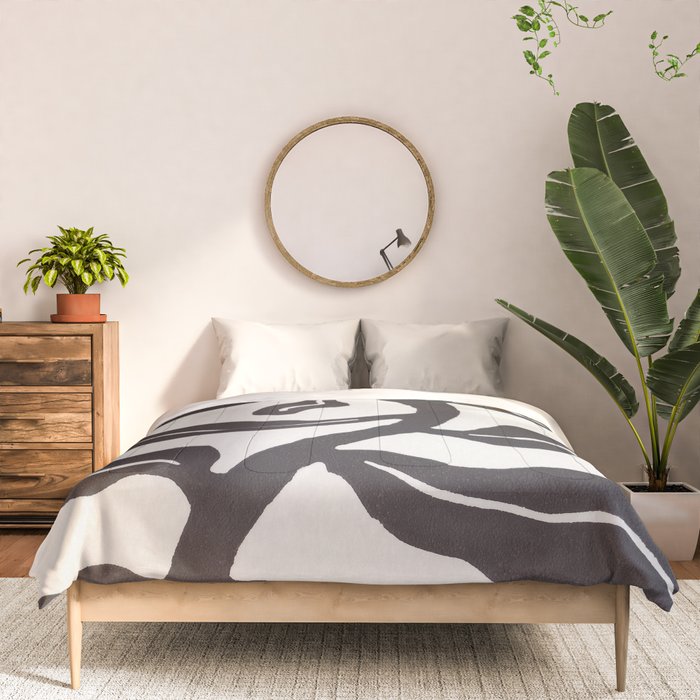 Wind-kissed Plant / Chalkboard Black Comforter Gallery Image 3
