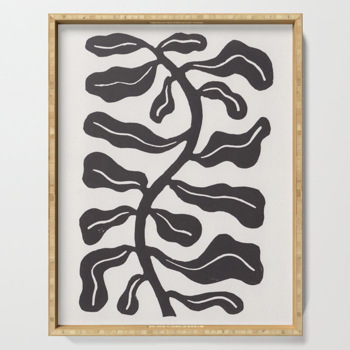 Wind-kissed Plant / Chalkboard Black Serving Tray Gallery Image 1