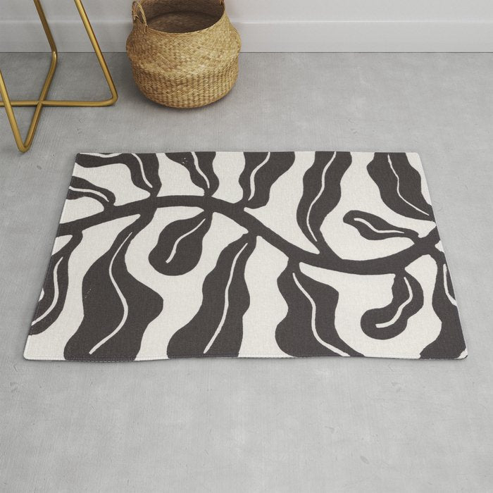 Wind-kissed Plant / Chalkboard Black Rug Gallery Image 1