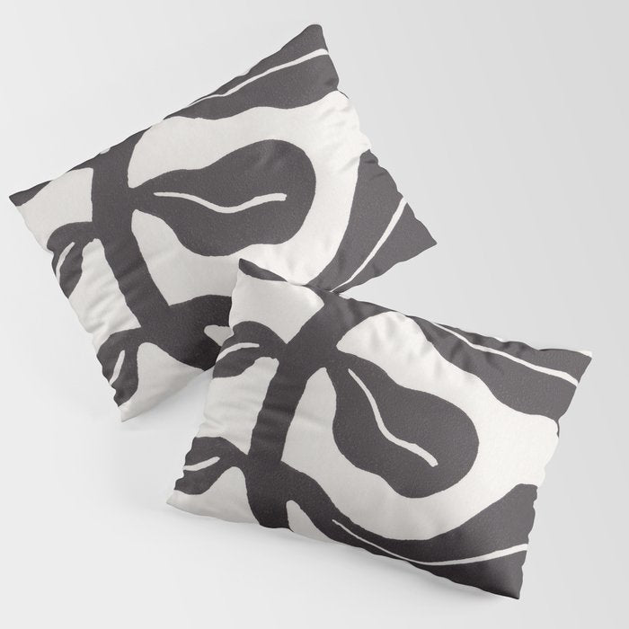 Wind-kissed Plant / Chalkboard Black Pillow Sham Gallery Image 3