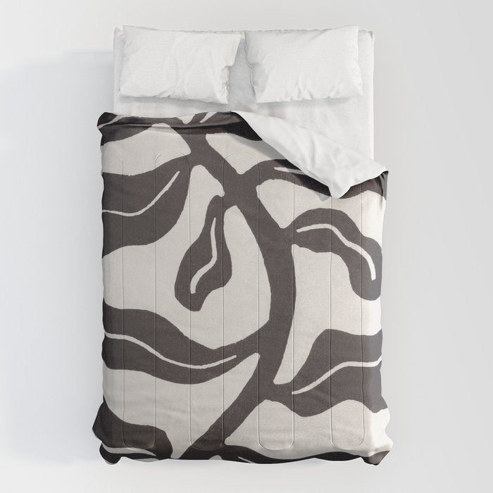 Wind-kissed Plant / Chalkboard Black Comforter Gallery Image 6